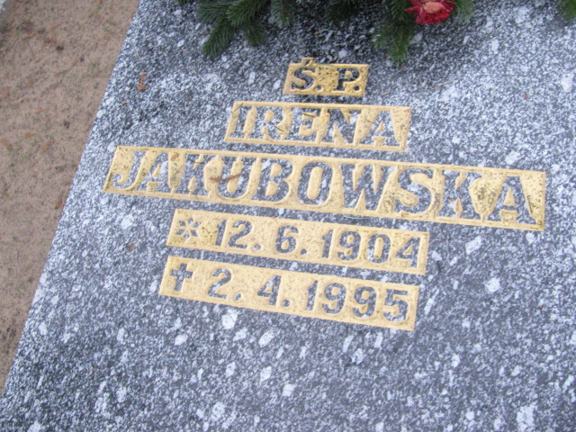 Irena Jakubowska 1904 Chełmno - Grobonet - Wyszukiwarka osób pochowanych
